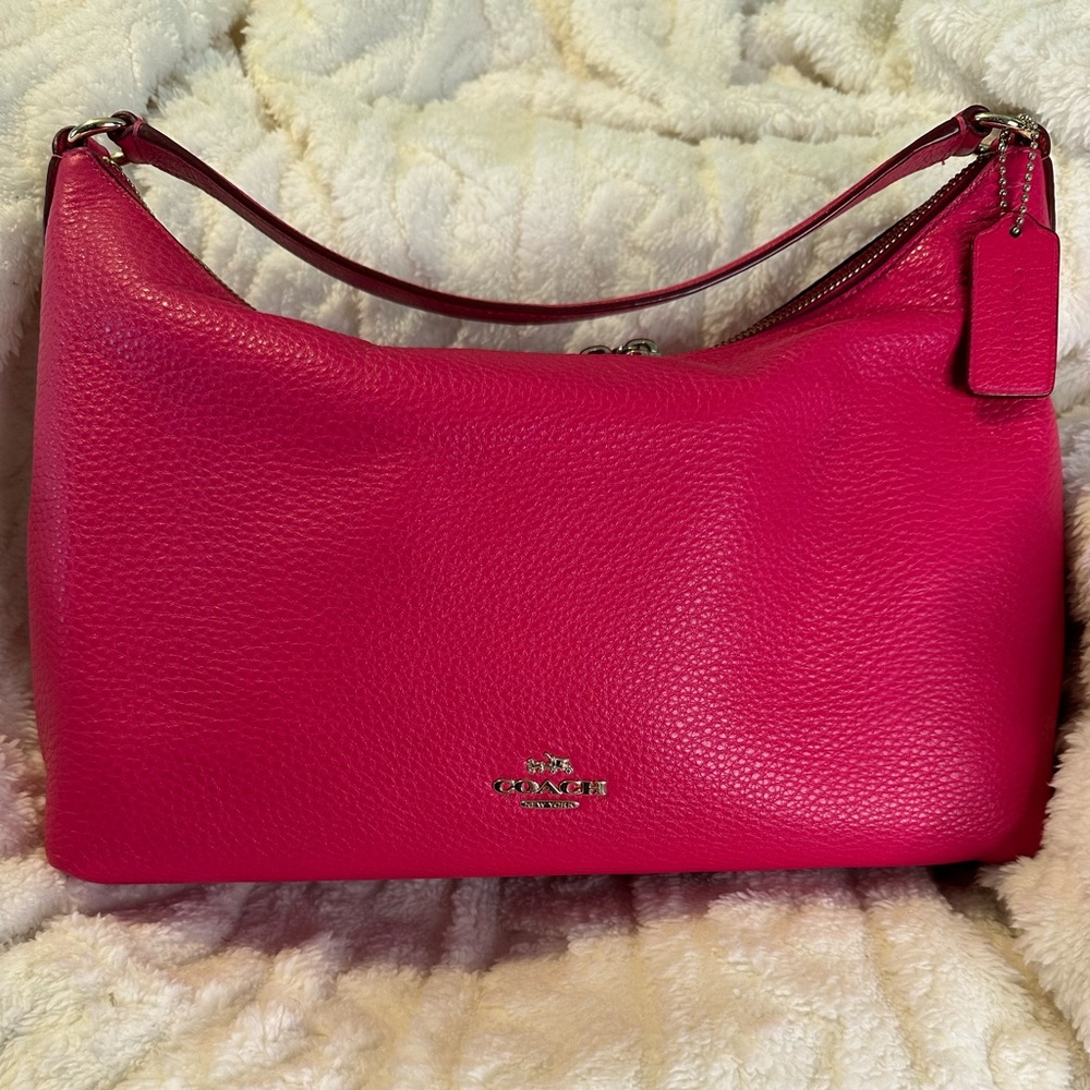 EUC COACH SHOULDER BAG/CROSSBODY, HOT PINK INSIDE AND OUT